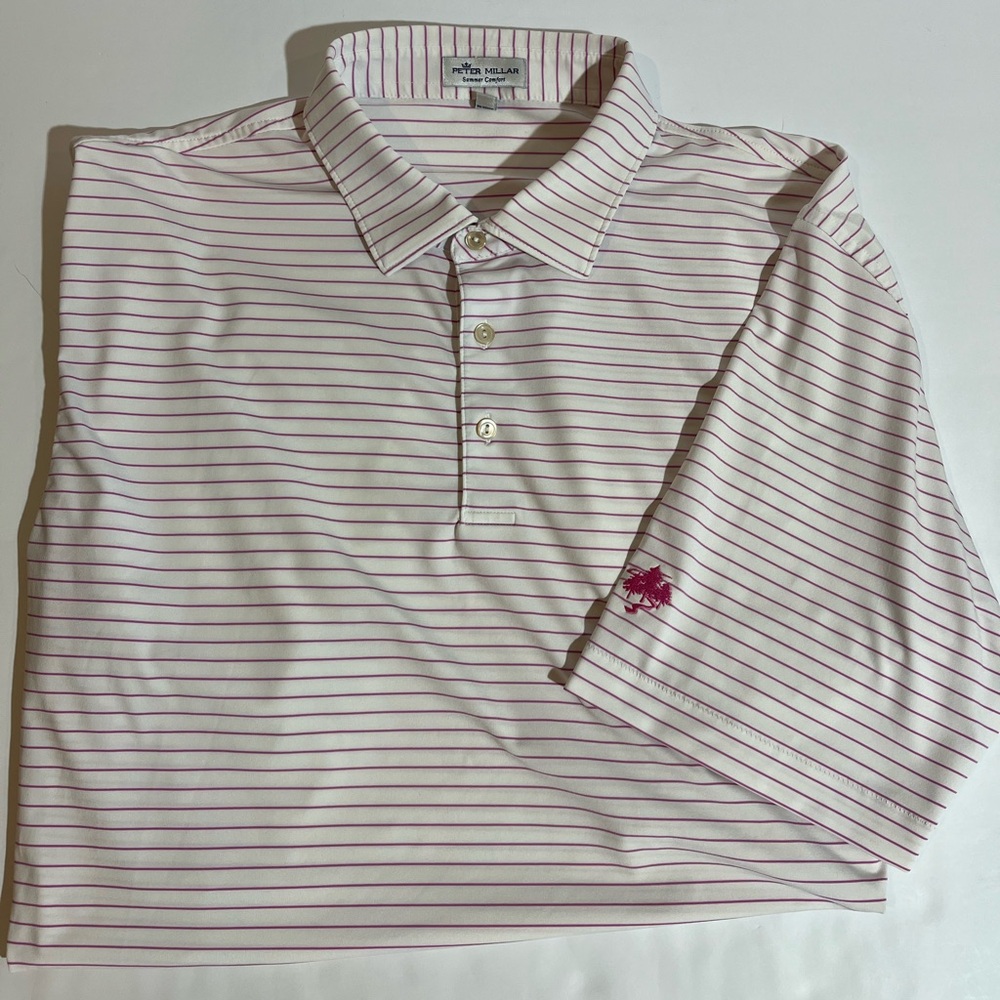 PETER MILLAR Summer Comfort Crown Sport Men XL Performance Jersey Polo Logo